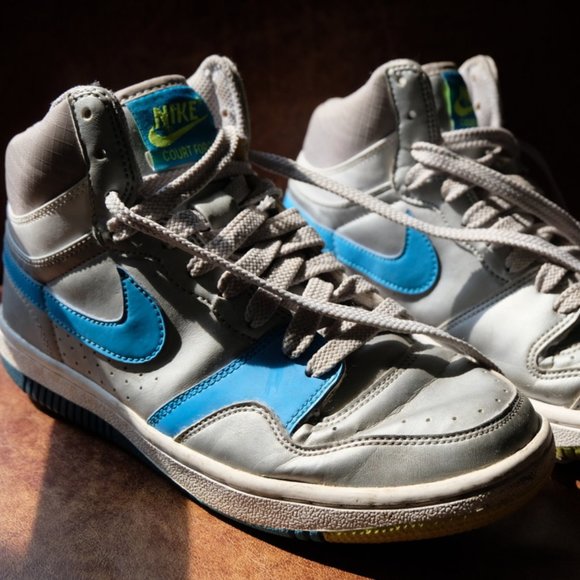 Vintage Silver Nike Court Force High Tops - Picture 2 of 7